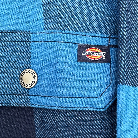 DICKIES Duratech Renegade Flannel Shirt, Snap Button Closure, Blue Plaid, Large - Picture 3 of 9